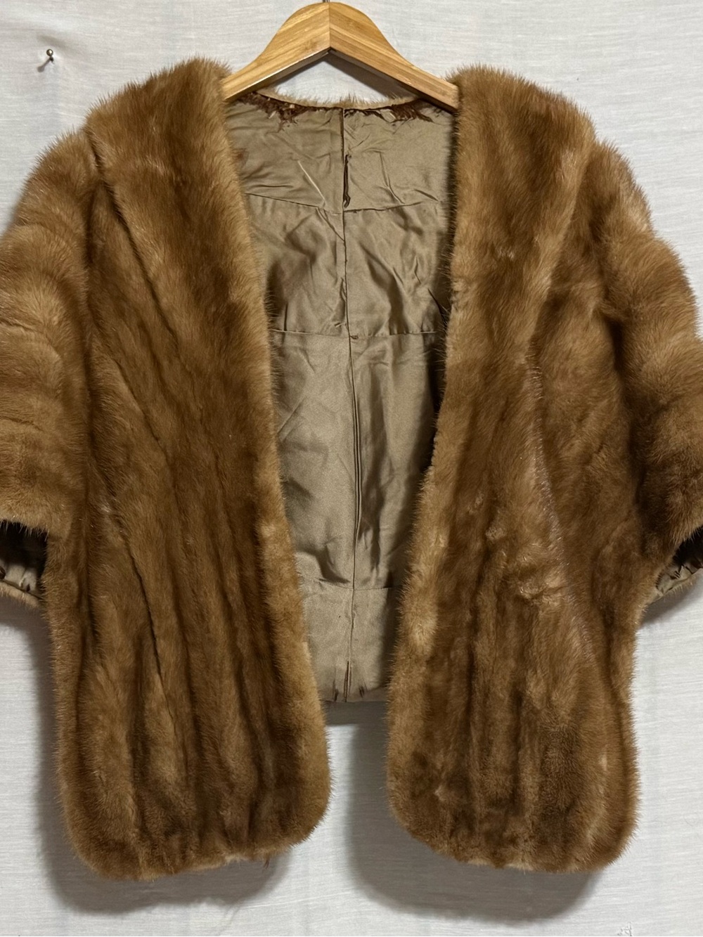 Vintage Honey Mink Fur Stole Wrap 1950s 1960s Genuine Fur
